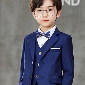Blue and Black Formal Set for Boys Size 6.